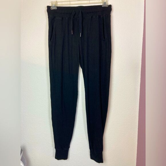 ZIYA black ribbed joggers w/ pockets like new - Picture 1 of 9